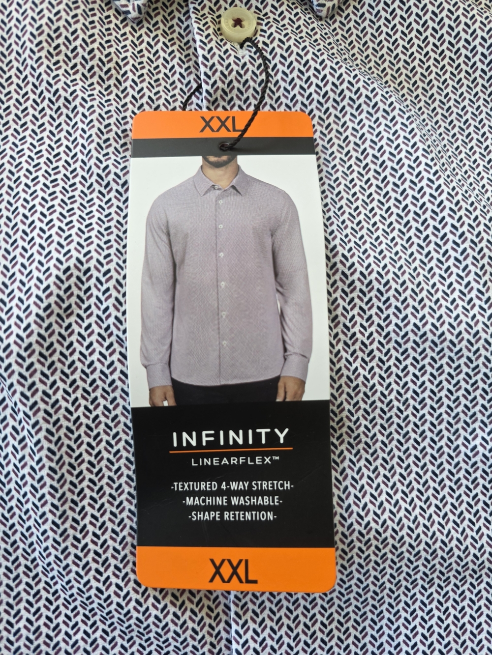 Infinity Linearflex Men’s XXL Textured 4-Way Stretch Button-Up Shirt NWT